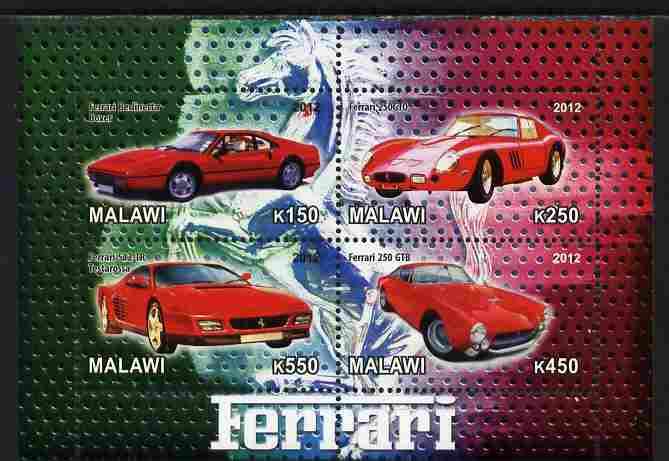 Malawi 2012 M/S Ferrari Racing Cars Classic Car Transport Sports Stamps MNH (1)