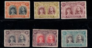 Rhodesia #106 - #111 Mint Fine - Very Fine Original Gum Hinged