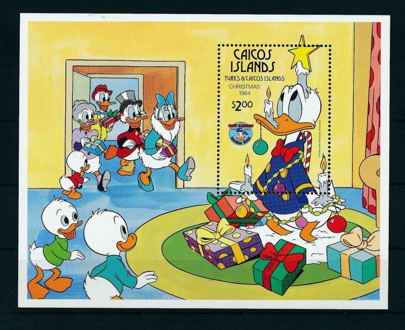 [22177] Caicos Islands 1984 Disney 50th Birthday Donald Duck MNH