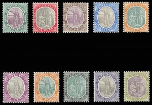 St Kitts-Nevis 1903 set complete MLH. SG 1-10. Sc 1-10.