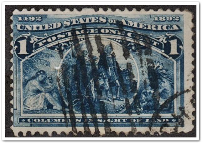 SC#230 1¢ Columbus in Sight of Land (1893) Used 