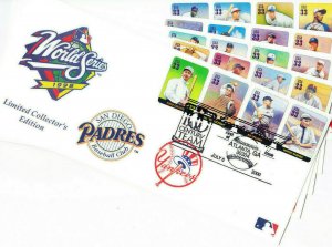 CEO Sports Set of 5 First Day Covers #3408a-t Legends of Baseball 20 Singles