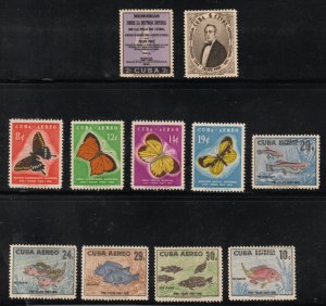 1958 Cuba Stamps Butterflies and Fishes Complete Set  NEW