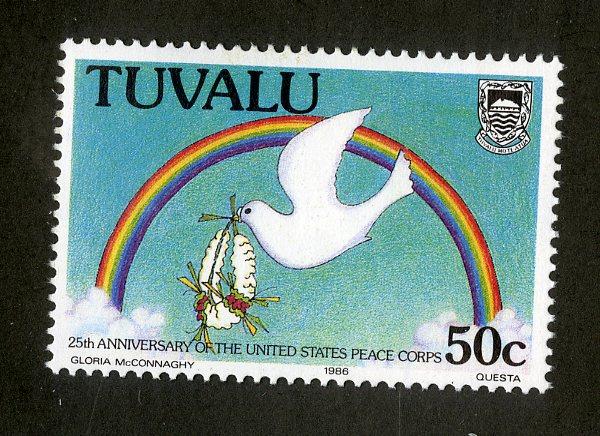 TUVALU 362 MH SCV $.80 BIN $.40 PEACE CORPS