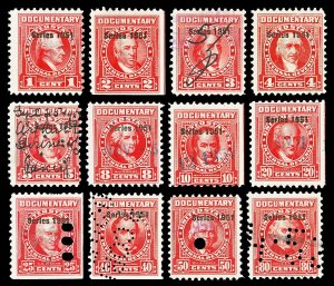 Scott R561-R572 1c-80c 1951 Dated Red Revenues Used Fine+ Cat $4.55