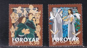 Faroe Islands # 407-408, Bible Stories, Mint NH, 1/2 Cat.