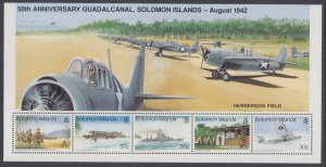 WWII BATTLE OF GUADALCANAL ALLIES AGAINST JAPAN AIRCRAFT SHIPS MNH** Sheet LX117-