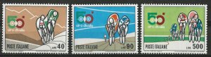 Italy # 958-60  Bicycle Tour      (3)   Mint NH