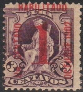 1902 Cuba Stamps Sc 232 First Stamp Issued in the Republic Surcharged MNH