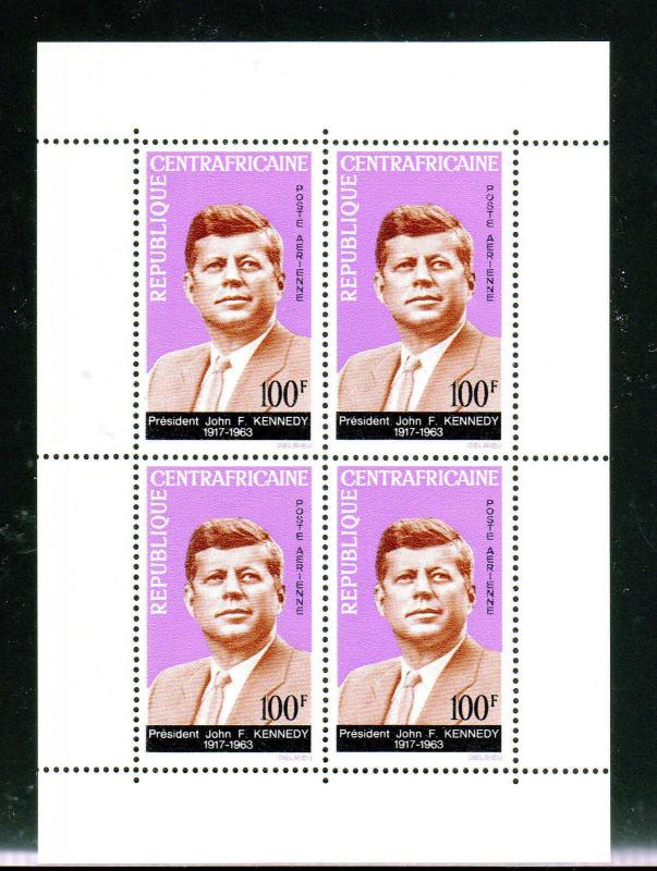 CENTRAL AFRICAN REPUBLIC #C24a  1964 JOHN KENNEDY  MINT  VF NH  O.G   M/S  c