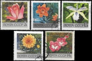 1969  Russia  Botanical Gardens SC# 3596-3600 Used
