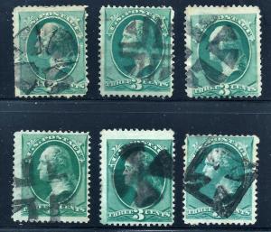 ~ Selection of US Classic Postage Stamps w/Attractive 1800s Fancy Cancels ~