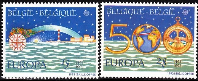 BELGIUM 1992 EUROPA: America-500. Complete set, MNH