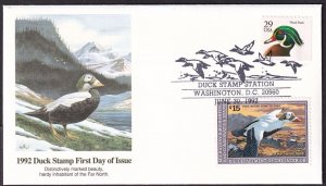 1992 Federal Duck Stamp Sc RW59 $15 FDC with Fleetwood cachet (N8