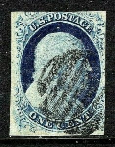 [DZ]    US #7 ~ USED 1847 Franklin Blue Type Ii - Free Shipping 