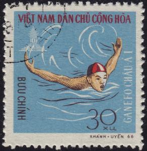 Vietnam (North) - 1966 - Scott #444 - used - Sport Swimming