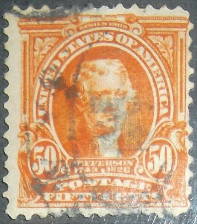 1903 U.S. Scott #310 50c Jefferson orange Free US Shipping