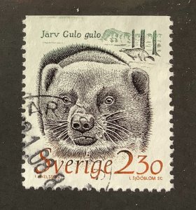 Sweden 1989 Scott 1723 used - 2.30kr,  Animals in Threatened Habitats, Wolverine