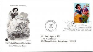 FDC 2005 SC #3612-3915 Snow White & Dopey - Anaheim CA - Single - J2887