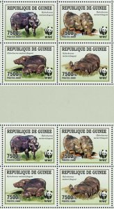 Wild Boar Stamp WWF Wild Animal Hylochoerus Meinertzhageni S/S MNH #6714-6717