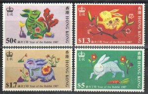 Hong Kong Stamp 482-485  - Year of the Rabbit