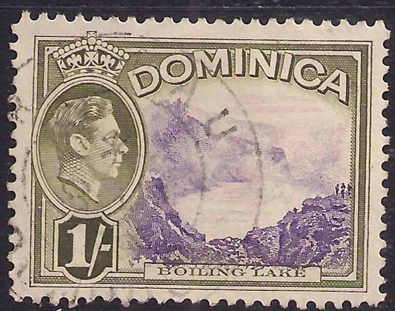 Dominica 1938 - 47 KGV1 1/-d Boiling Lake used SG 106 ( E1247 )