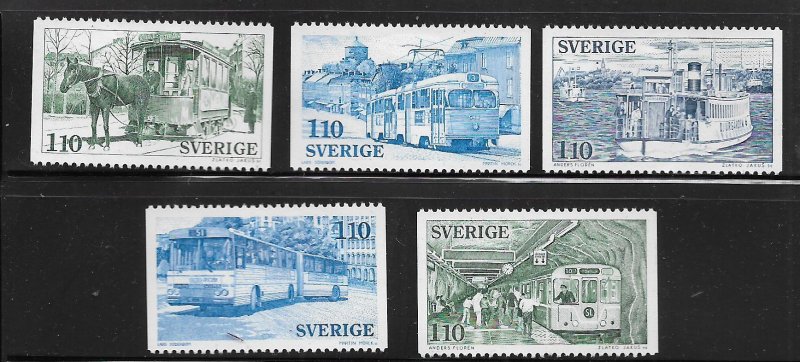 SWEDEN,1220-1224 HINGED, PUBLIC TRANSPORTATION