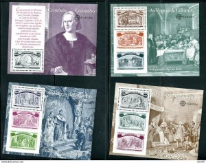 Portugal  Sc 1918-23 MNH 6 Sheets Voyage of Columbus 12354