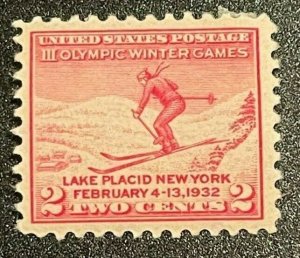 Scott#: 716 - III Olympic Winter Game Single 1932 2c MLHOG - Lot 4