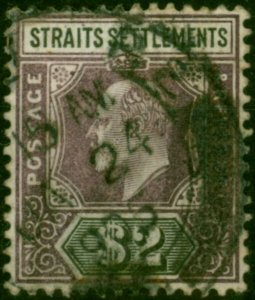 Straits Settlements 1905 $2 Dull Purple & Black SG137 Ave Sound Used CV £110