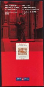 2001 - #1900 Full SS Sheet MNH -  Canada Post Stamps - 150 Years 3d Beaver 