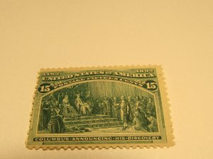 US Stamp Scott #238 15c Mint Never Hinged, Fine Year Issued 1893, SCV $600.00