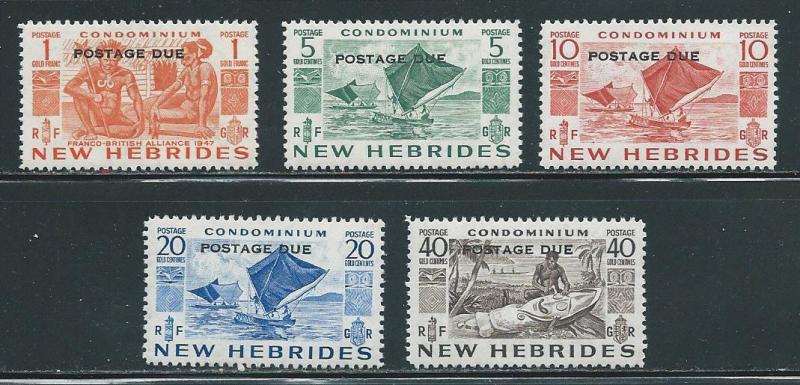 New Hebrides British J11-15 Postage Dues set MNH