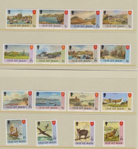 Isle of Man 1973 set of 16 Scenes U/Mint