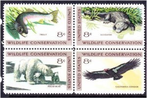 United States,  8c Wildlife (SC# 1430a) MNH BLOCK