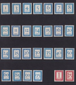 Netherlands  #J80-J106  MNH 1947-1958 Postage Due numerals