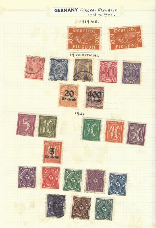 One Hundred and fifty five German stamps from 1845 to 1948