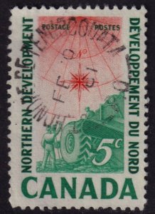 Canada - 1961 - Scott #391 - used - ST-HONORÉ-DE-TÉMISCOUATA P.Q. split ring pmk