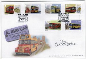 Isle of Man 2019 FDC Stamps Scott 1999-2004 Old Buses Bus Signed