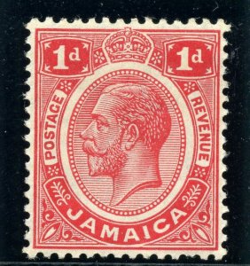 Jamaica 1916 KGV 1d scarlet MLH. SG 58a. Sc 61.