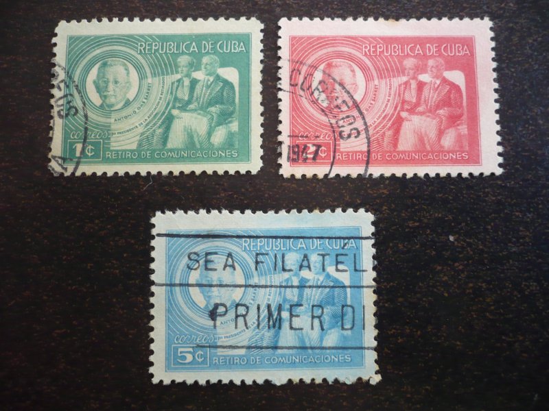 Stamps - Cuba - Scott# 407-409 - Used Set  of 3 Stamps