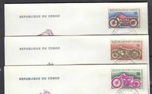 Congo Scott 183-89 FDC - Bicycles & Motorcycles