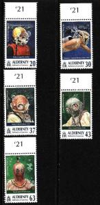 Alderney-Scott#114-18-unused NH set-Diving Club-