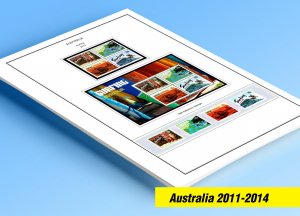COLOR PRINTED AUSTRALIA 2011-2014 STAMP ALBUM PAGES (110 illustrated pages)