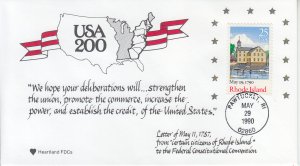 1990 United States Rhode Island  Statehood (Scott 2348) Heartland FDC