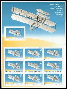 Scott 3783 37c Wright Brothers First Flight Mint Sheet of 10 VF NH Face $3.70