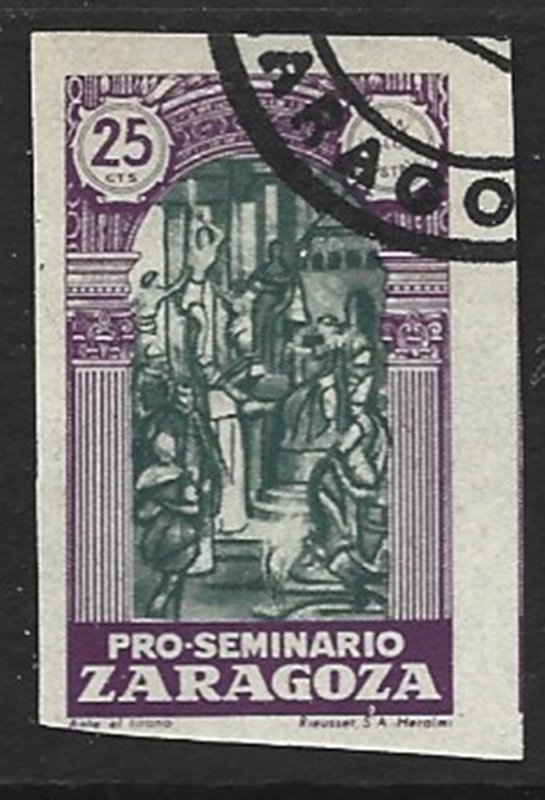COLLECTION LOT 8733 ZARAGOZA CHARITY STAMP 1945