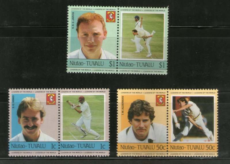 Tuvalu Niutao 1985 Famous Cricket Players Sport 6v set MNH # 820