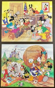 Caicos Island Disney 2 Mark Twain/Brothers Grimm Souvenir Sheets 1985