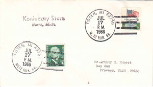 United States Michigan Metz Rur. Br. Posen 49758 1968 4-bar  1966-1978  Phila...